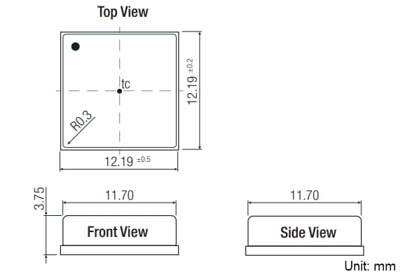 Mechanical Drawing - RECOM Power RPMVH-0.5 Power Modules